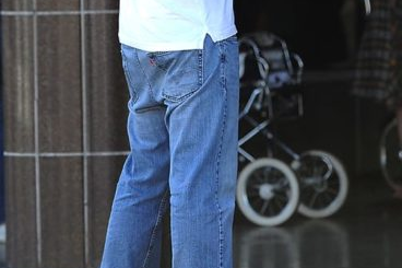 man wearing pants with a baggy rear end that does not fit well